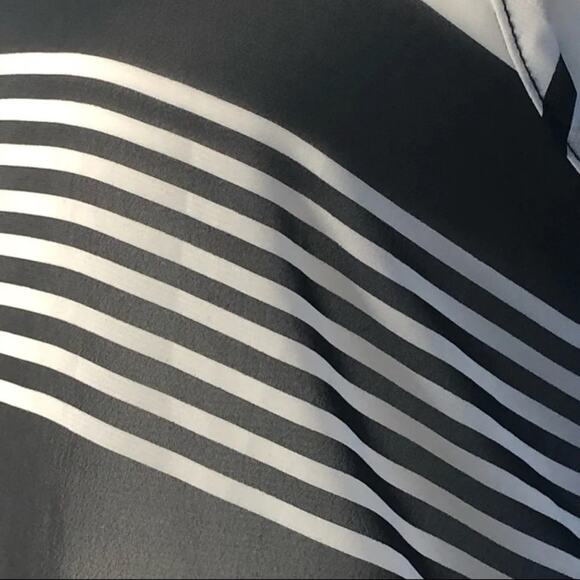 American Dream Sheer Tank Top Black and White Striped Size Small Double Strap - Picture 7 of 9